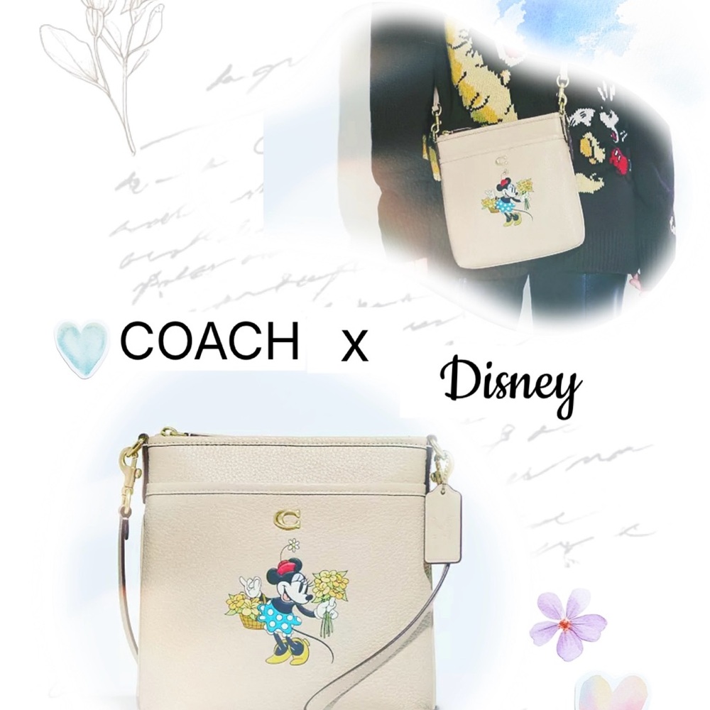 Coach X Disney Leather Minnie Crossbody Bag 🩵Like New🩵